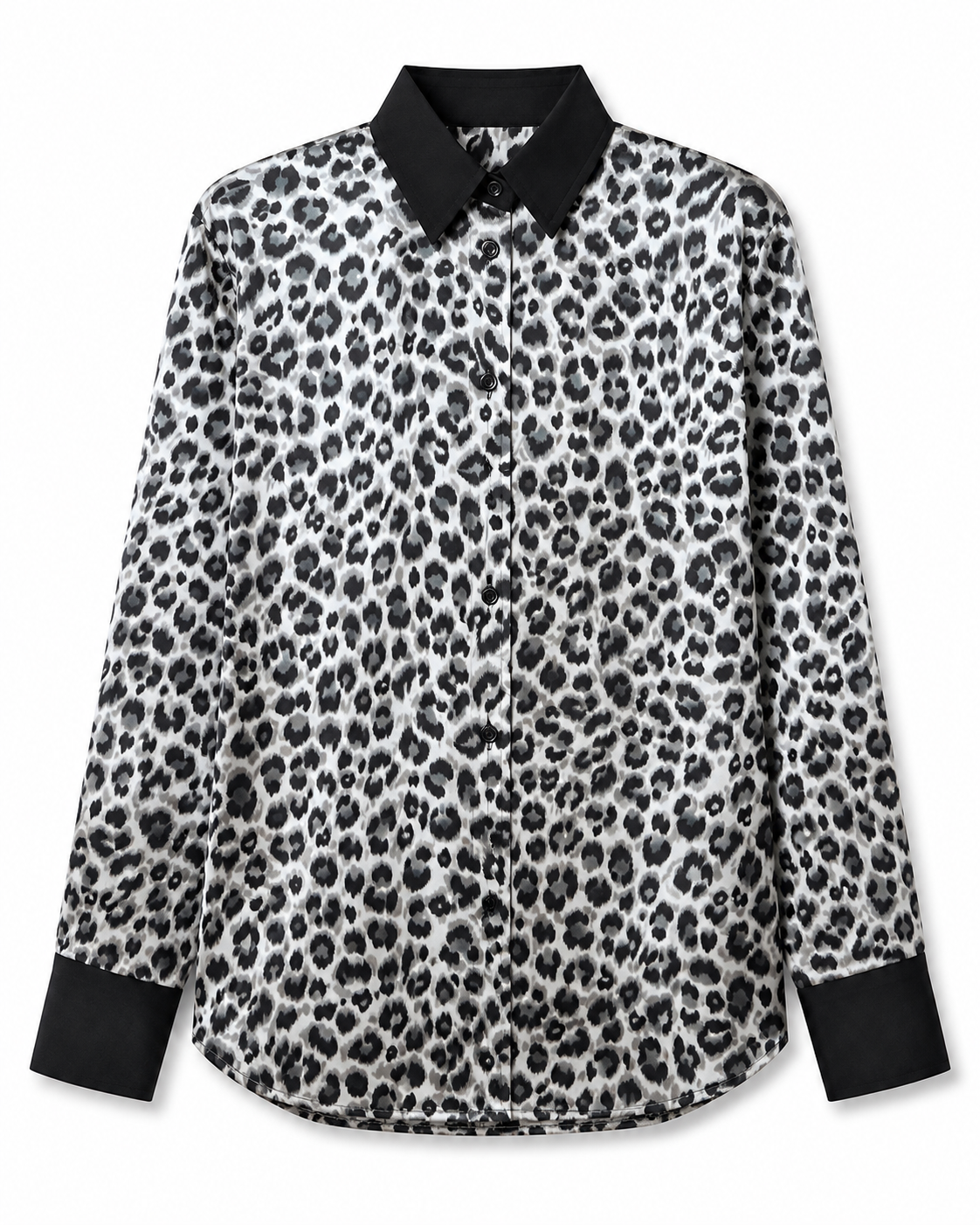Monochrome Leopard Satin Blouse