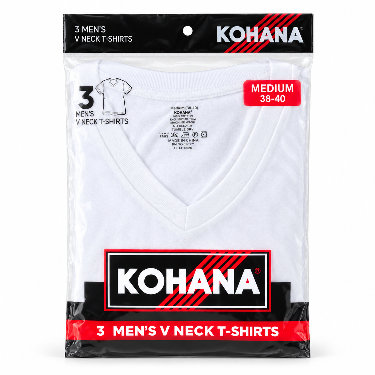 V neck white T-shirt