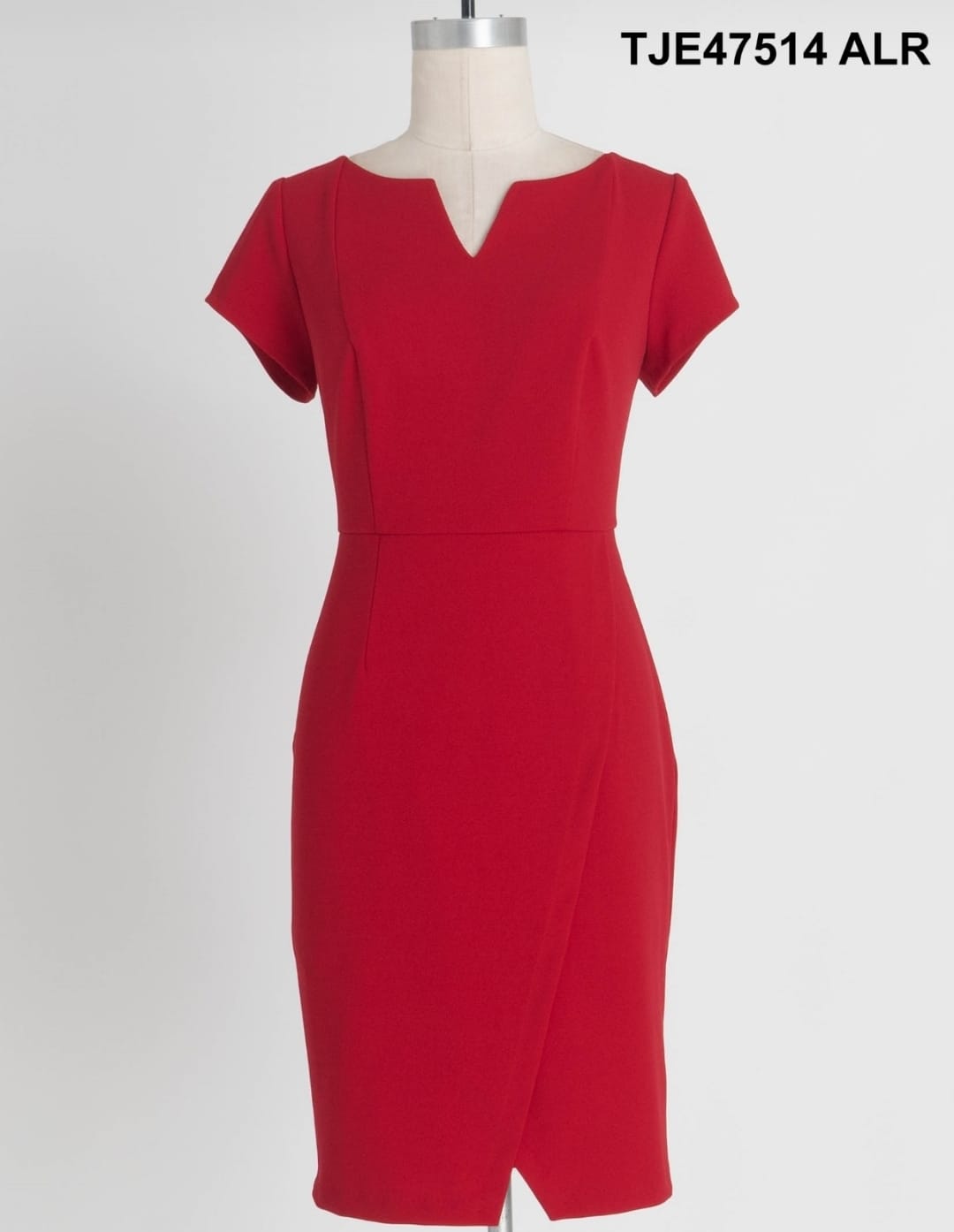 Cap Sleeve Layered Wrap Sheath Dress