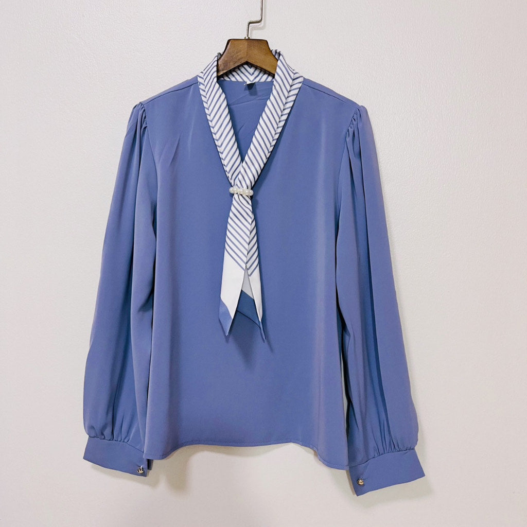Vintage Scarf Pearl Blouse