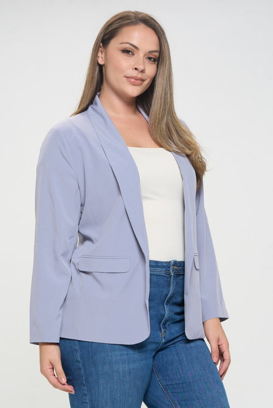 Open Front Blazer- Plus Size