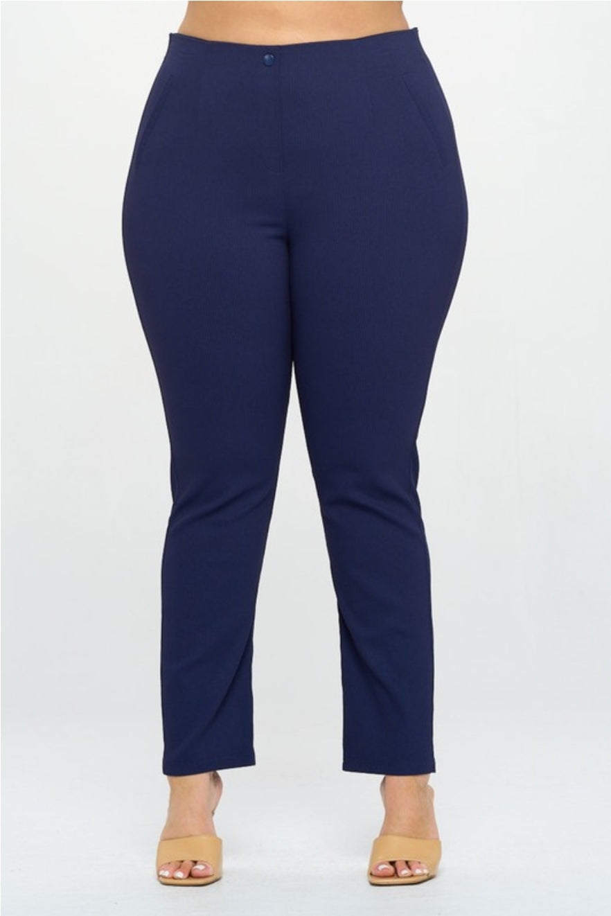 Wide Leg Plus Size Dress Pants- Plus size