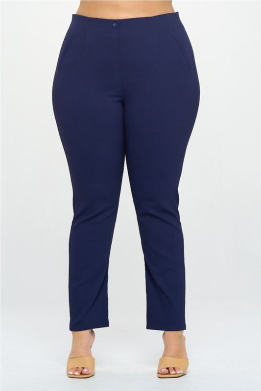 Wide Leg Plus Size Dress Pants- Plus size