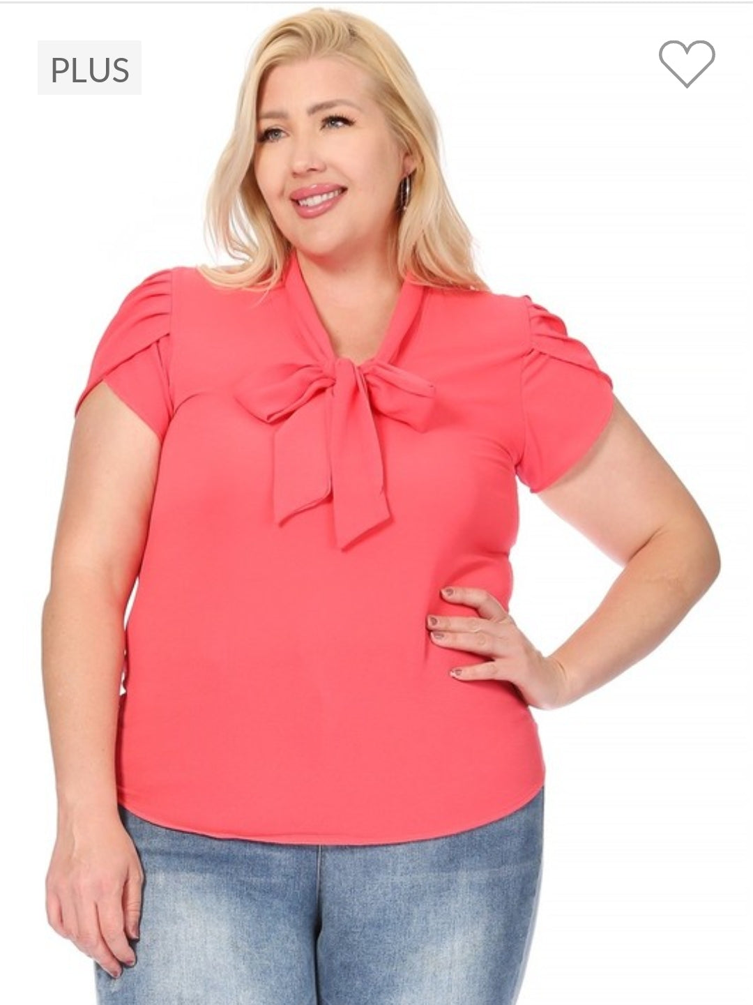 "Effortlessly Chic" Bow Blouse- Plus size