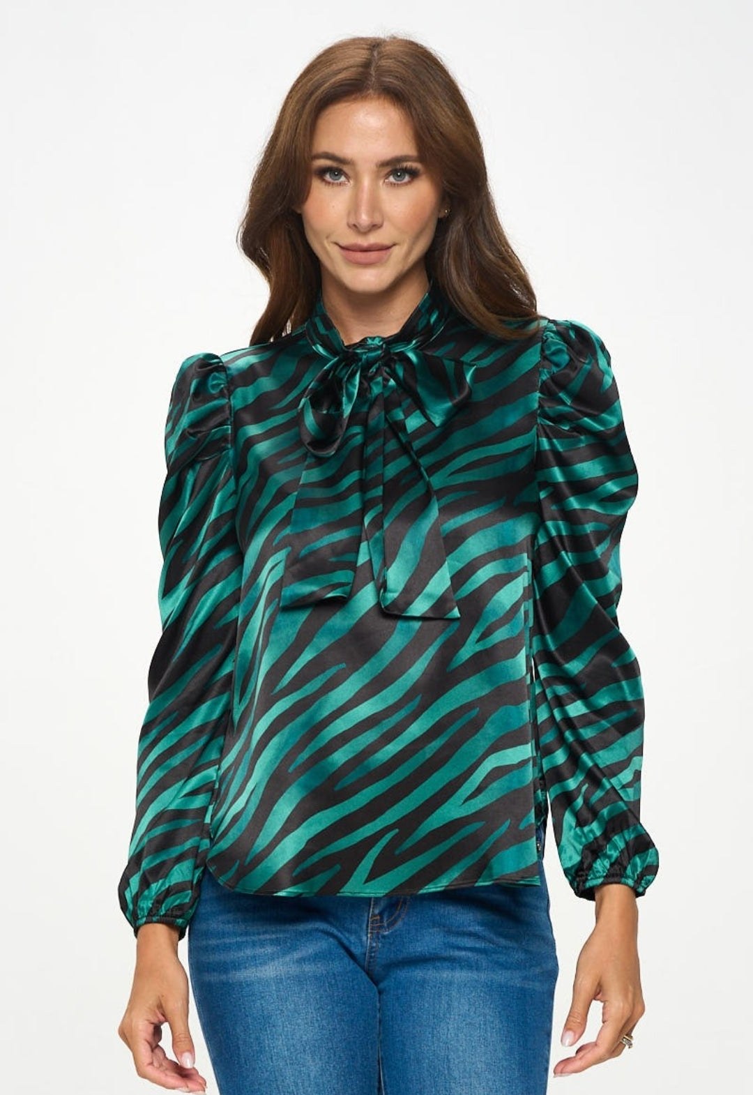 Satin Zebra Print Blouse