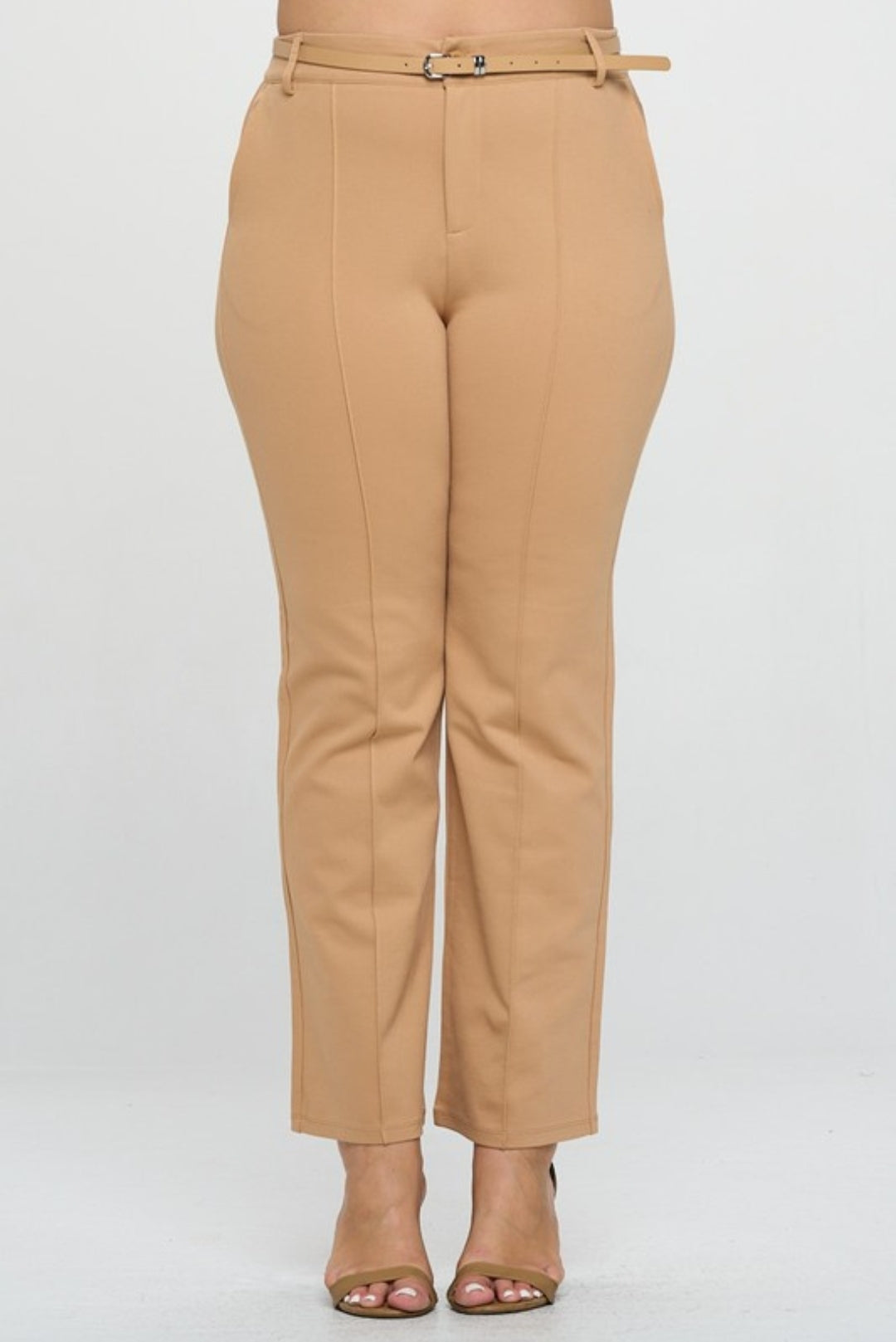 Pintuck Detail Straight Leg Pants