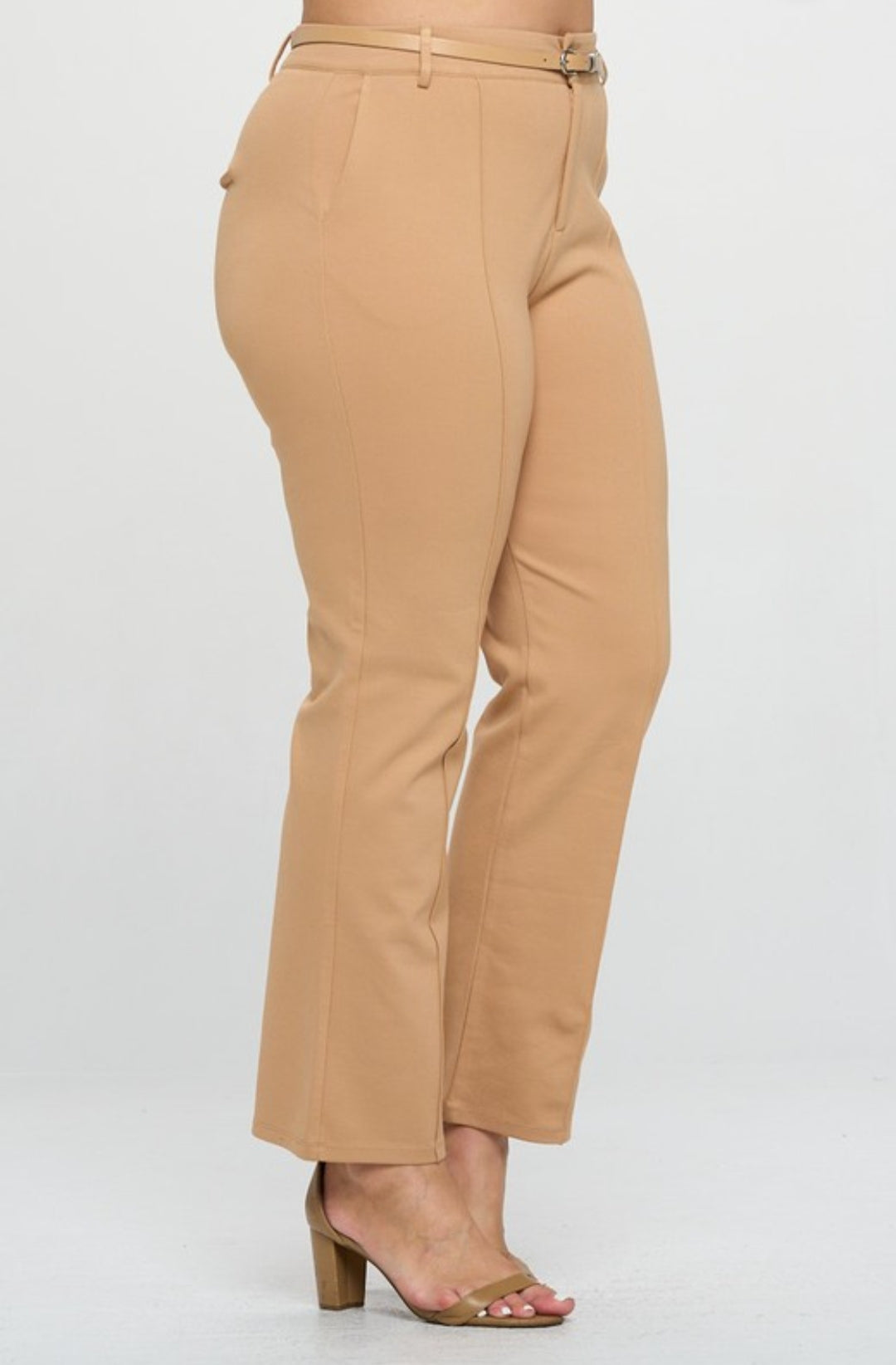 Pintuck Detail Straight Leg Pants