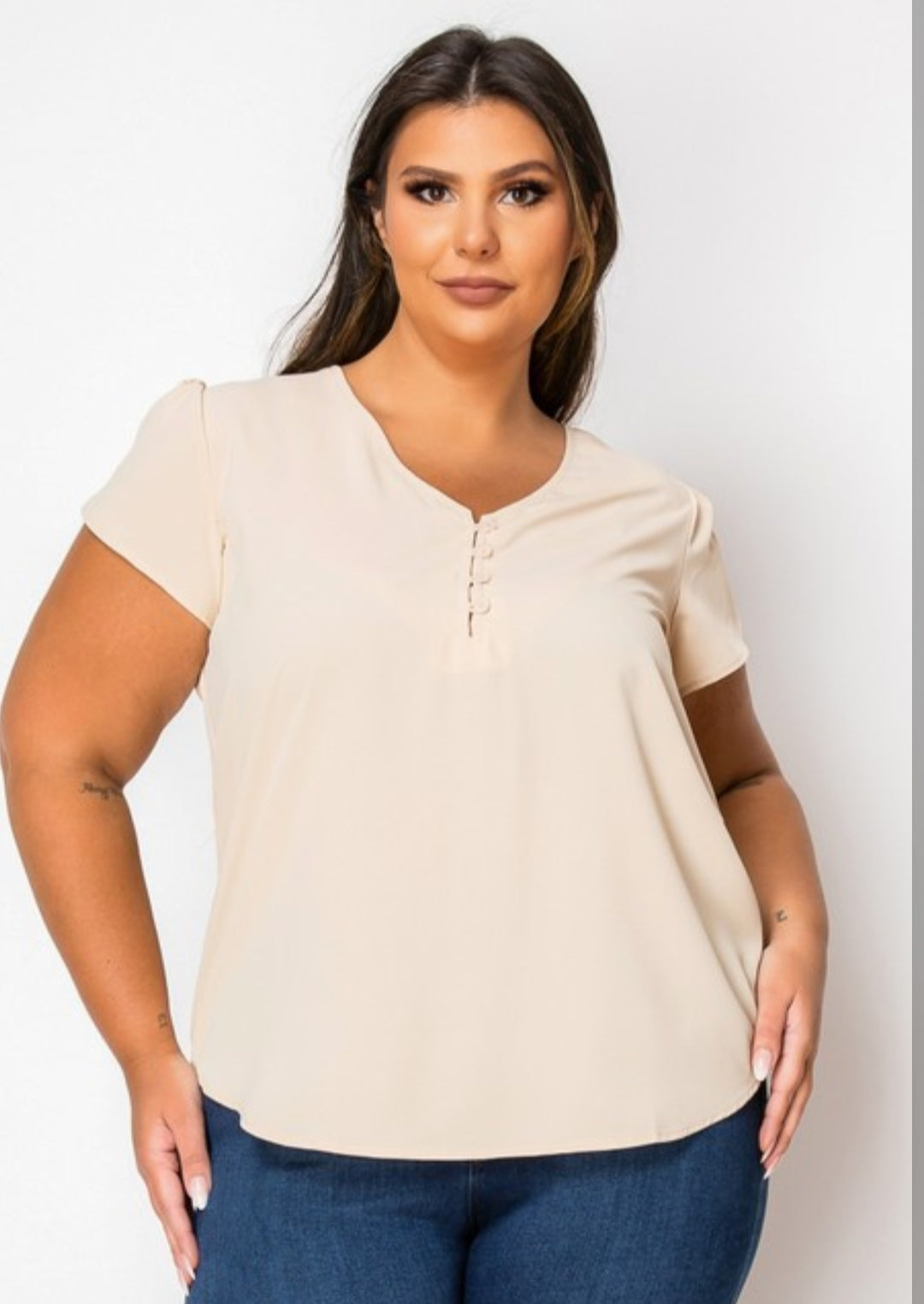 Tuape Butterfly Sleeve Blouse-Plus Size