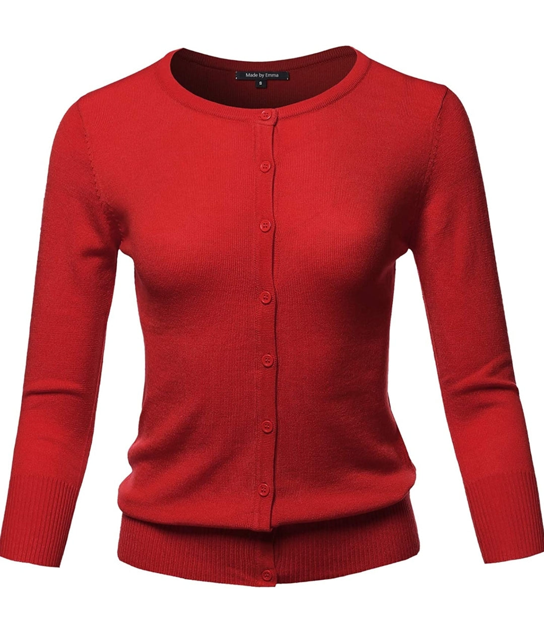 Crew Neck Cardigan- Plus Size