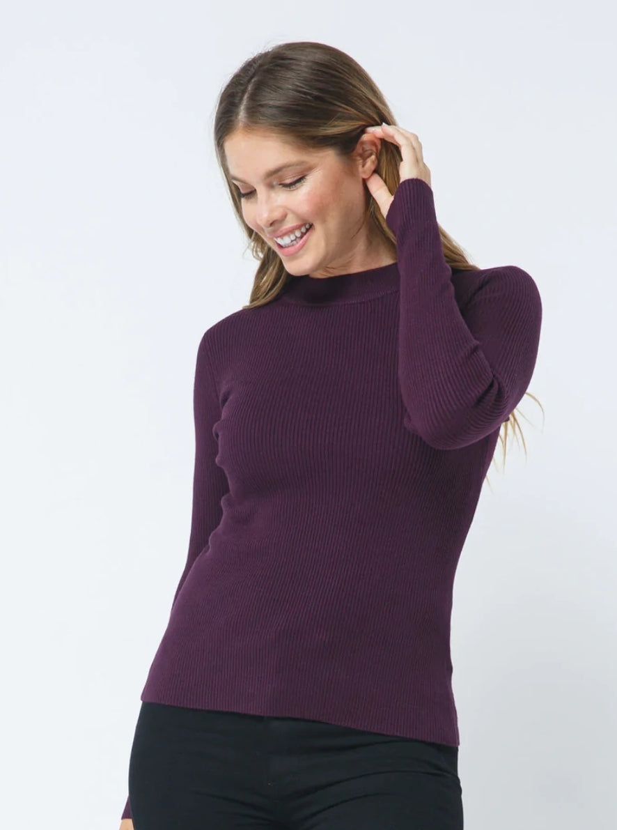 Ribbed Mock Turtle Neck