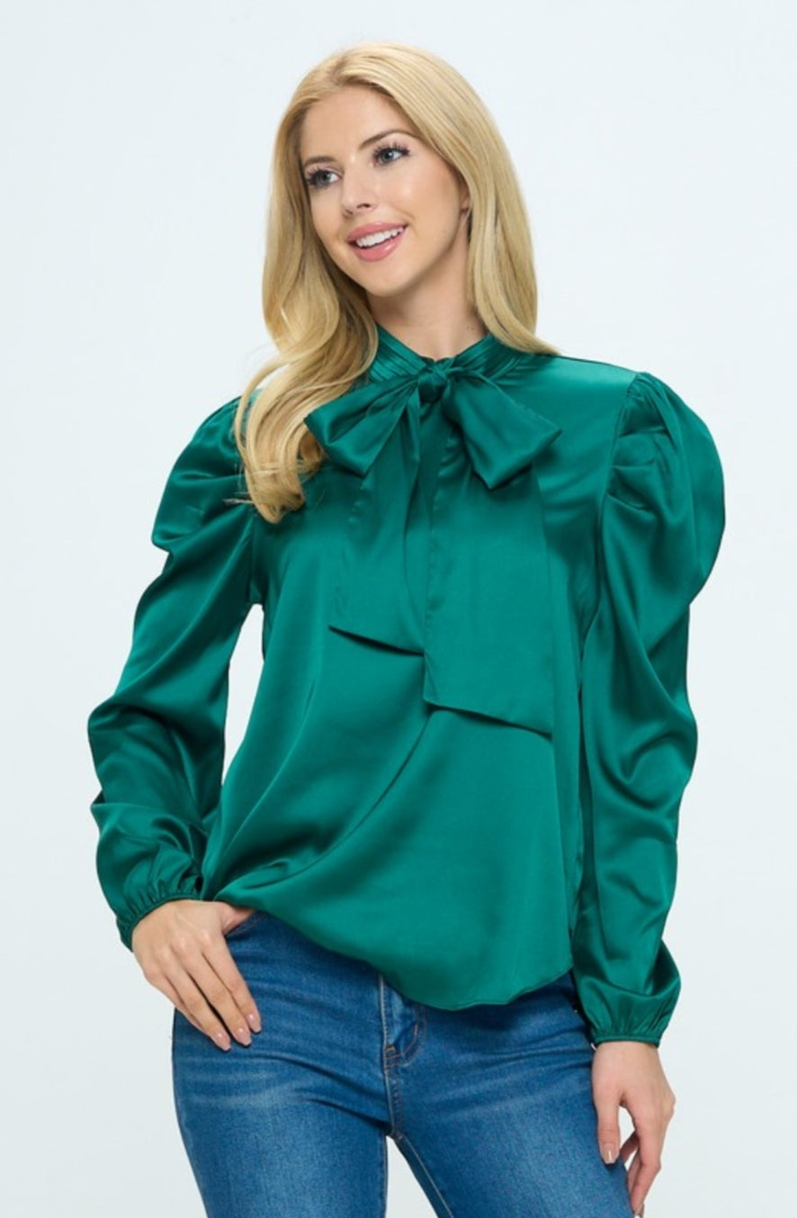 Satin Bow Blouse